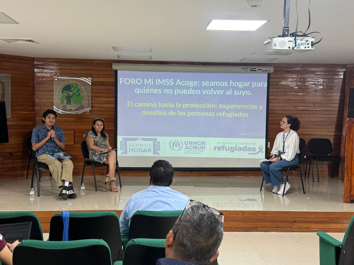 Gdpvgouveia's tweet photo. @AcnurMexico, @IMSSchiapas, @SEyTChiapas, @empleogob_mx y @comar_sg realizamos el Foro "Mi IMSS acoge: seamos hogar..."🏡, iniciativa con +60 participantes de empresas, academia e instituciones en marco del #DMR2026, contando con personas refugiadas integradas en México 🇲🇽💙 https://t.co/ywvMZqp5B6