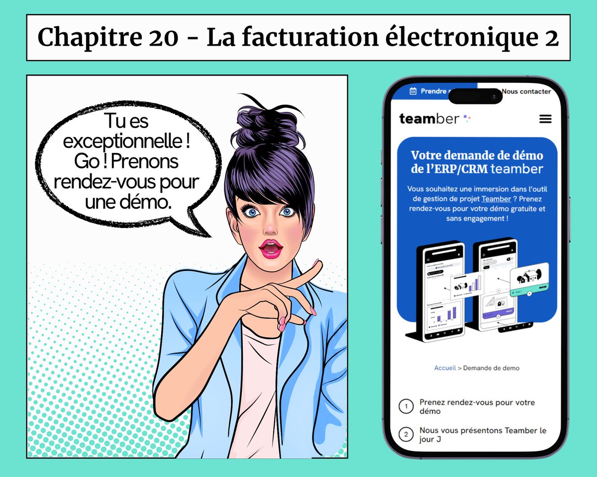 TeamberErp's tweet photo. 📅 Retrouvez chaque mois les aventures professionnelles d'Alex, Charlie, Sam ou encore Joe... qui sont également les vôtres !
Ce mois-ci : Chapitre 20 - La facturation électronique 2 #FacturationÉlectronique #ERPMétier #BTP #Teamber https://t.co/AavPf0tZLJ