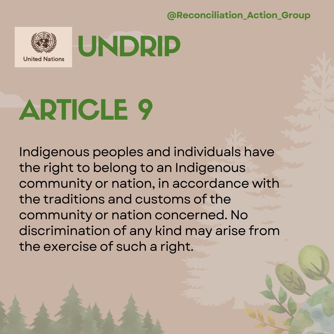 ReconciliACTgr's tweet photo. The United Nations Declaration on The Rights of Indigenous Peoples

UNDRIP Article 9

#UNDRIP #HumanRights #Indigenous #Canada https://t.co/fAXdPiCRMP
