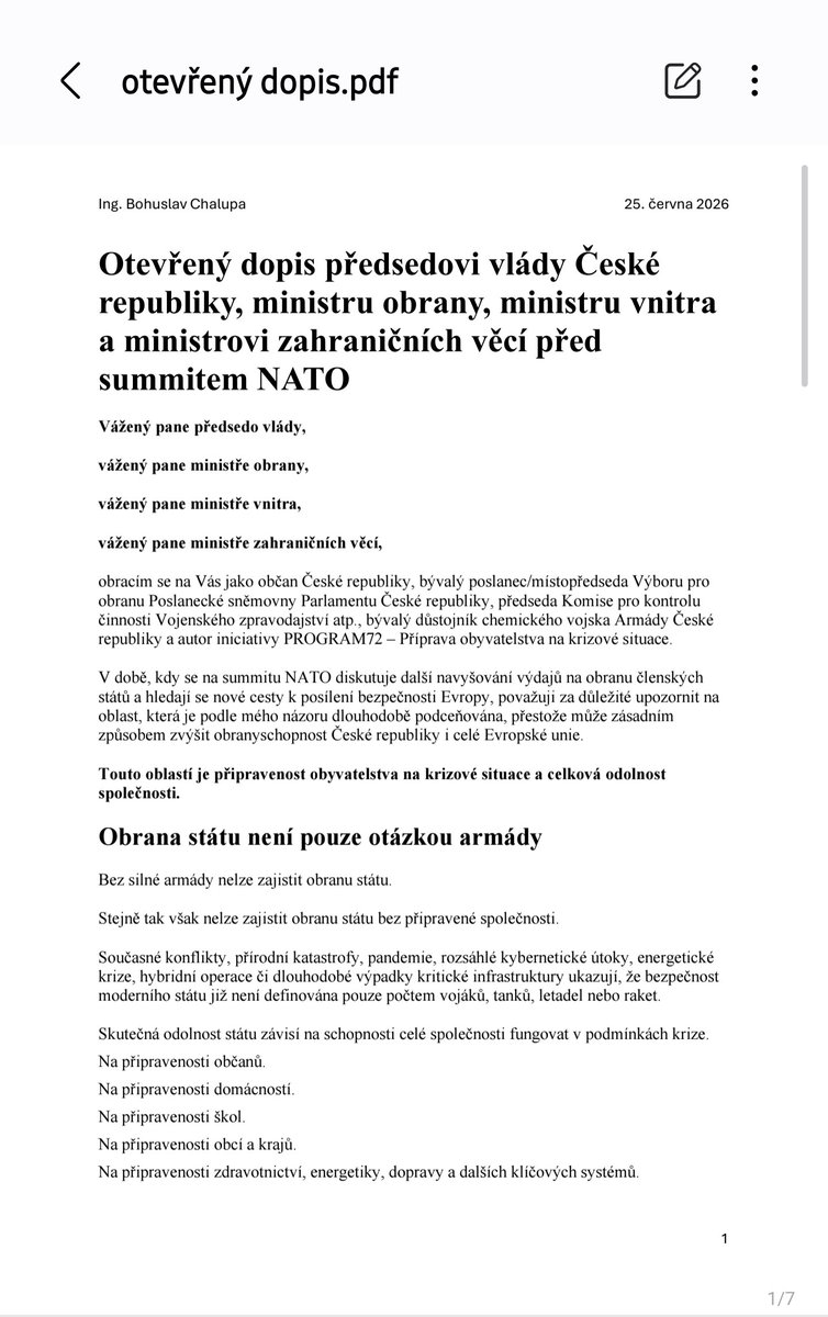 panbuch1's tweet photo. Otevřený dopis premiérovi, ministru obrany, vnitra a zahraničních věcí ohledně PŘÍPRAVY OBYVATEL NA KRIZOVÉ SITUACE v souvislosti se summitem NATO v Ankaře https://t.co/SevBywKjAi