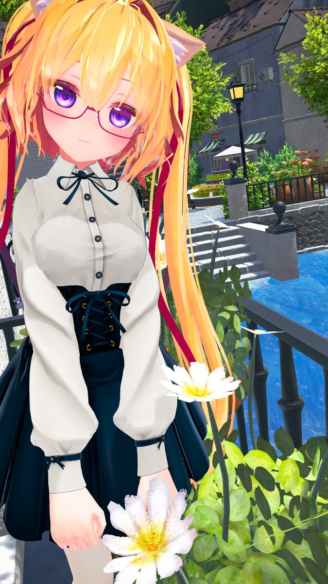 ern_pys's tweet photo. 金曜日のおはいえりん🔔
あっというまの金曜…！
良い週に締めくくれますよう…！

👗#WanderLand3D
🌏été - SALON․ By moné
#VRChat #影鈴研 https://t.co/Rp7endb4t4
