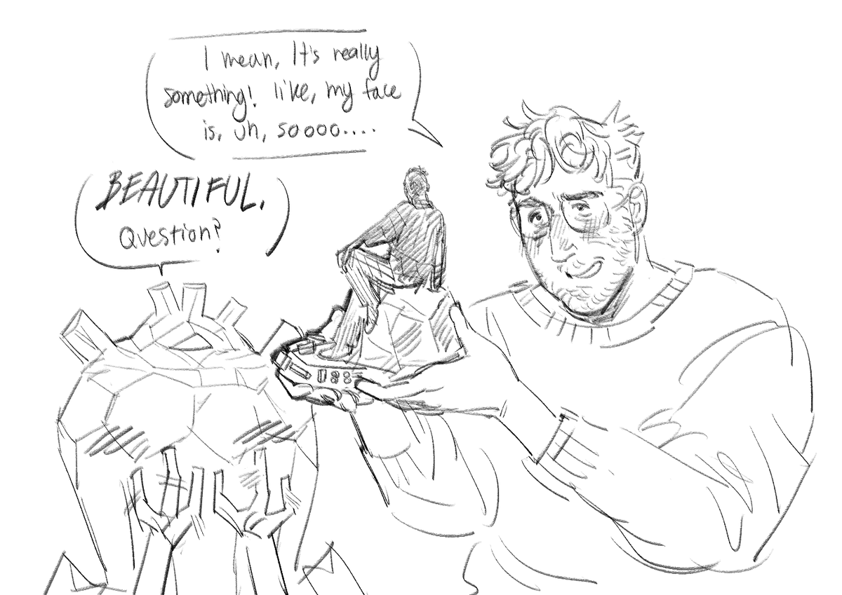 cabinette_'s tweet photo. Grace finds out the intricacies of Eridian portraiture.

They carve everything. It's a good representation of character! #phm #eridianoc https://t.co/dXW4v5DIJJ