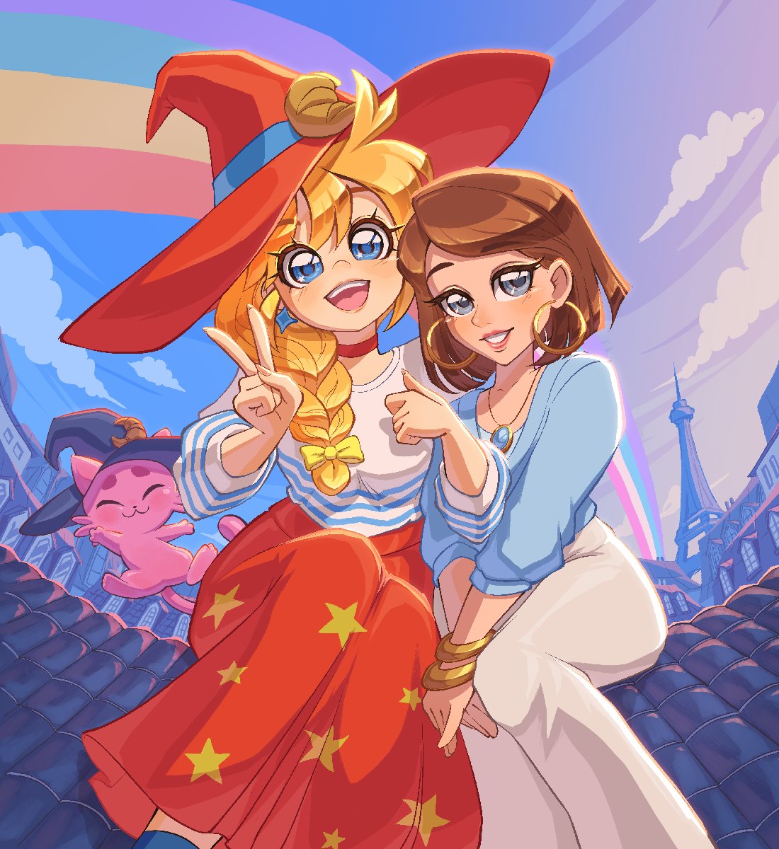 lysum_'s tweet photo. 💫 LUNNE × ESTELLE 💫

The cute couple from the upcoming game The Witch's Bakery 🌈

I wanted to try this challenge from @SunnyLabGames really excited to play this game, go and check it out!

#EsteLunnePride #TheWitchsBakery https://t.co/bfKPkTYJ4k
