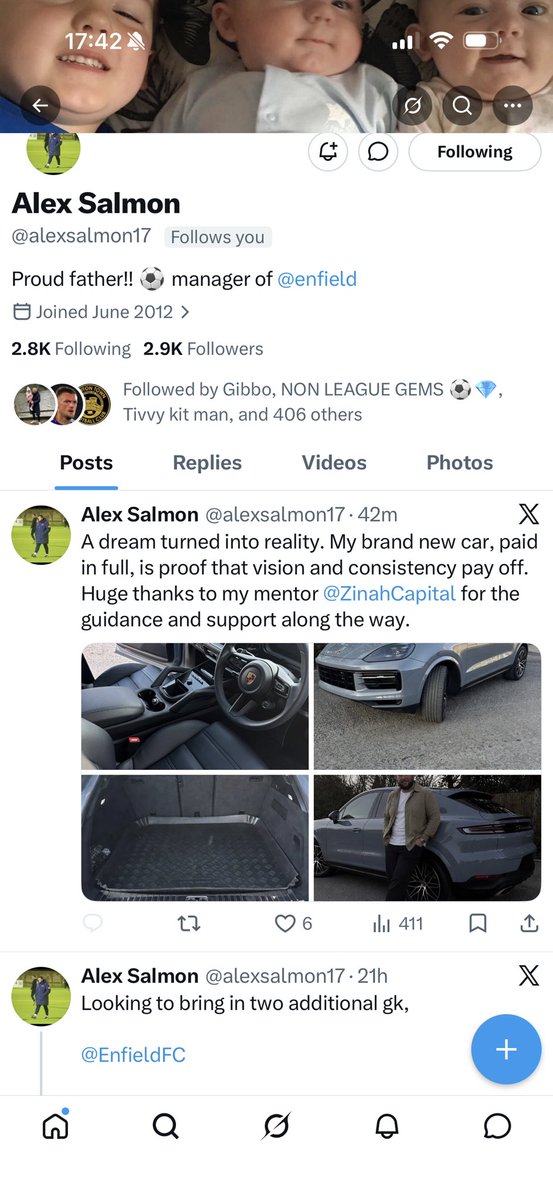 FCStansted's tweet photo. Be aware their are scammers hacking peoples X accounts our Gaffer @johnwatters5 and @EnfieldFC gaffer @alexsalmon17 have been hacked by the same person don’t follow @ZinahCapital or open any DM from them or anyone you don’t know! Gaffer looks good in the photo tho! 😂😂 https://t.co/EDryaLAy7U