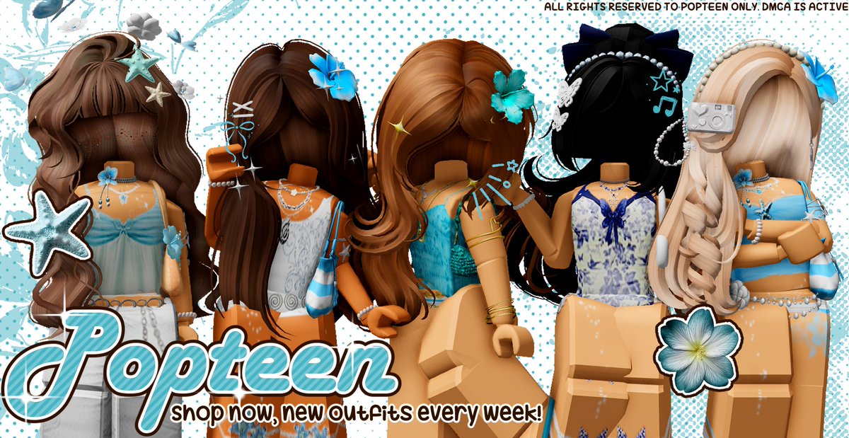 vrtualpop's tweet photo. WEEKLY DROP .ᐟ.ᐟ Y2K BLUE SUMMER 🥥🐬🤍
 . . . 
☆ y2k blue summer outfits, out now @ popteen .ᐟ.ᐟ
↳ https://t.co/j8vVAZJ4Bf
☆ new clothing every sunday, follow to be notified when new clothing drops ⋆.˚˖࿔ ࣪ https://t.co/aHLKXt2Rw5