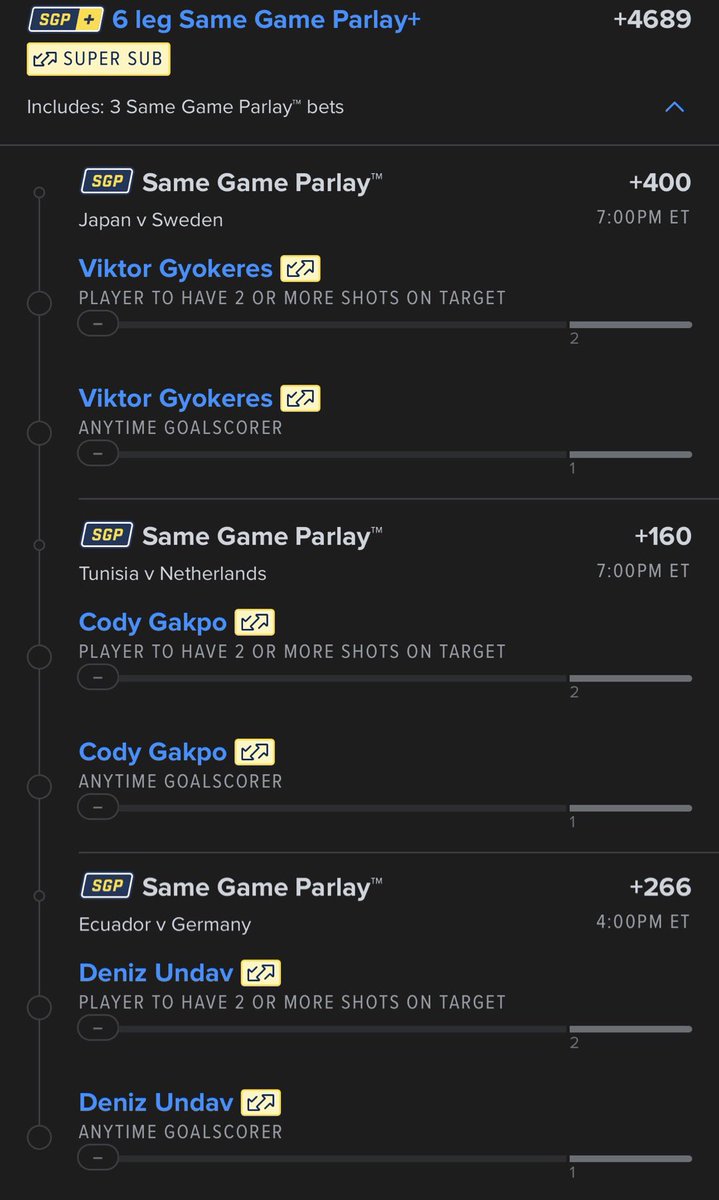 HiddenGEMS____'s tweet photo. ⚽️ World Cup Scorers Parlay ⭐️

Gyokeres/Gakpo/Havertz +5081 🚀 

Gyokeres/Gakpo/Undave +4689 🚀 

Let’s win a 💰💸 https://t.co/dVqHTqJbCA