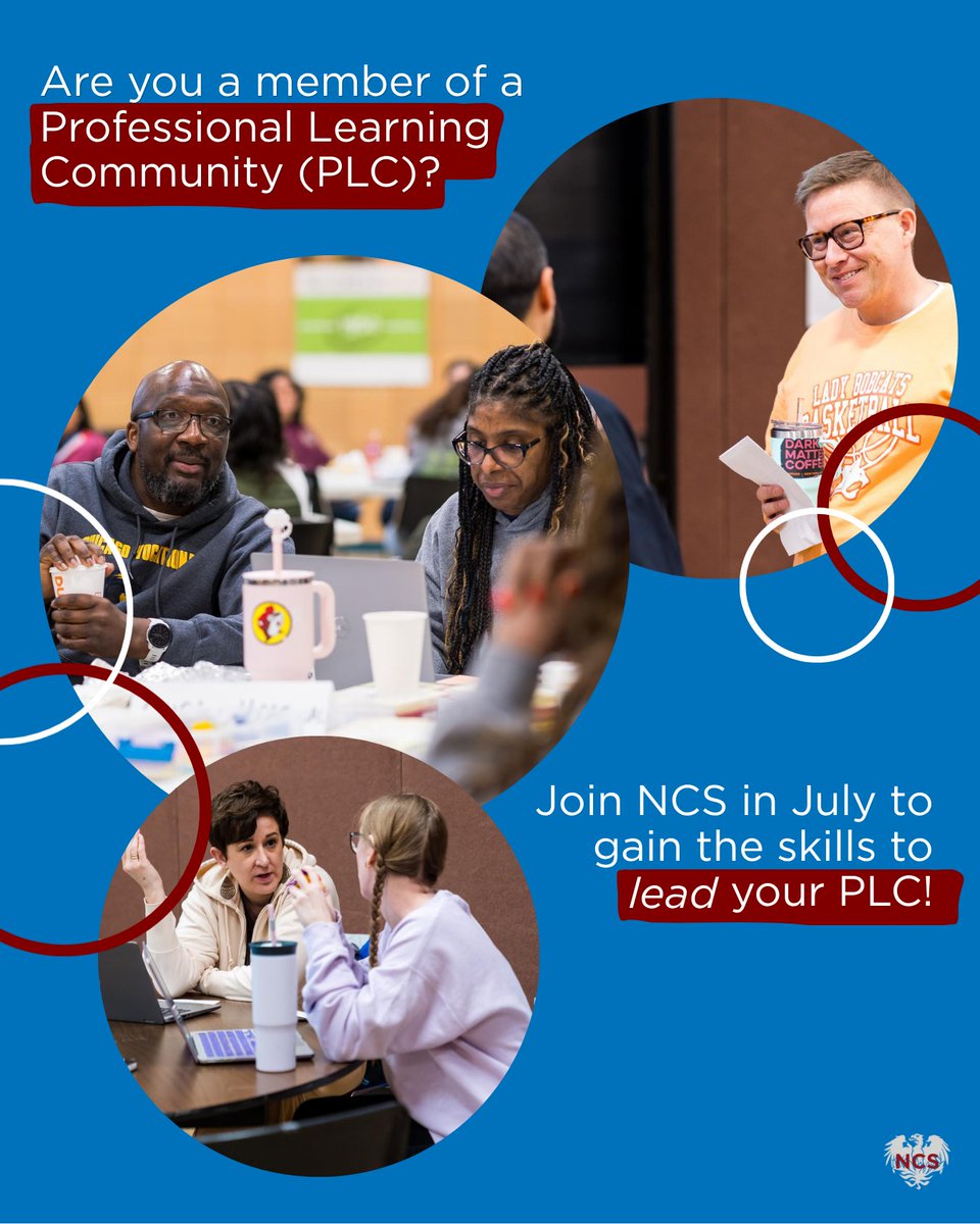 NCSChicago's tweet photo. Join NCS for the Leading Professional Learning Communities (PLCs) workshop from July 27-29! Registration closes on June 30.

Register here: https://t.co/dOFuCO1OOz 

#NCSChicago #ProfessionalLearningCommunity #ProfessionalDevelopment https://t.co/ahwSu6PCnV