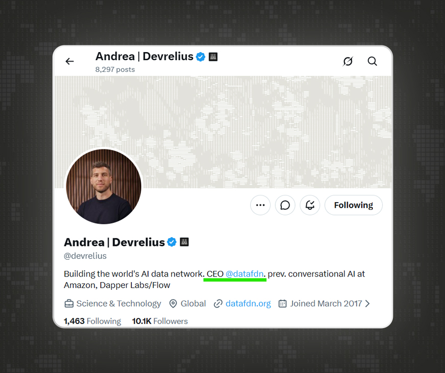 0xranjeet's tweet photo. Story Foundation rebrands to @datafdn

Congratulations to @devrelius, CEO of the DATA Foundation

After 4 years of building, Story Foundation focused on music, art, gaming and creator content but saw the biggest demand in AI training data

@psdnai showed that AI companies need verified, high-quality data

@datafdn will help AI companies get trusted data and ensure people are paid for their contributions

@Data_Ecosystem 
•- Trace: audit & verification platform
•- Poseidon: data processing & quality layer
•- Numo, Oto, Miso: human data collection apps

proud to be a dev ambassador working with our amazing DevRel lead @jacobmtucker 

Lfg!