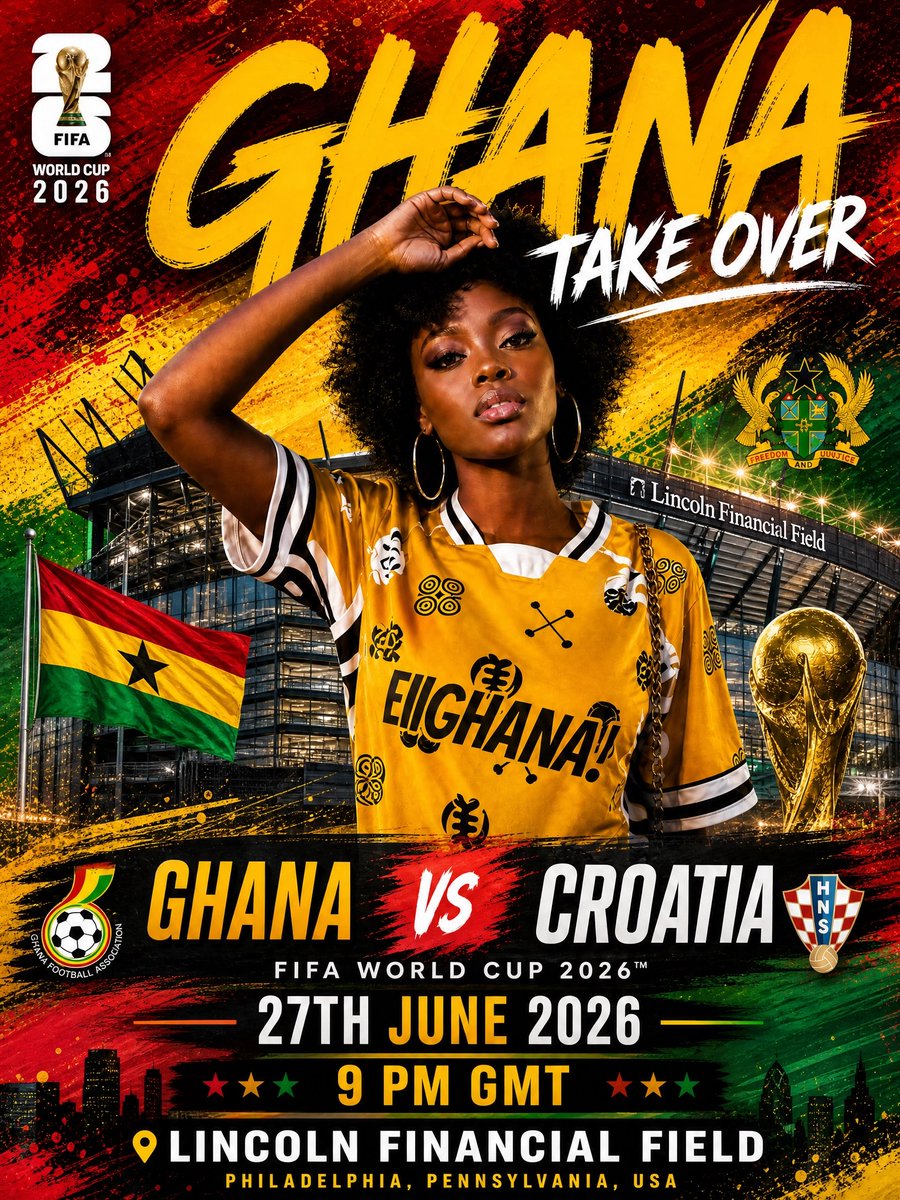 eiighana_'s tweet photo. 🇬🇭 WIN THE EIIGHANA JERSEY! 🇬🇭

Predict the correct score for Ghana vs Croatia below for a chance to win the jersey from image.png! ⚽️🔥

⏳ Deadline: Saturday at 3 PM GMT! 🏟️ Kickoff: Saturday at 9 PM GMT
Drop your guesses 

 #FIFAWorldCup #GhanaTakeover #GHACRO #blackstarts https://t.co/VxZMhXuzfi