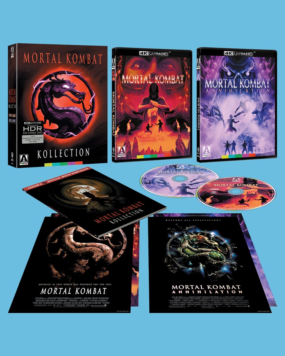 ArrowFilmsVideo's tweet photo. 🐉 MORTAL KOMBAT KOLLECTION - out next week in Limited Edition 4K UHD and Blu-ray. Pre-order now:
🇬🇧 https://t.co/P7LzOYYY1h
🇺🇸 https://t.co/ULTL6n9PfD https://t.co/UrXuOCOFCz