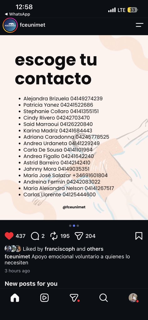 SamuelDiazP's tweet photo. Egresados/as de Psicología de la @Unimet activaron un servicio de primeros auxilios psicológicos. Adjunto la imagen con los números. https://t.co/AaldlZ4nHq