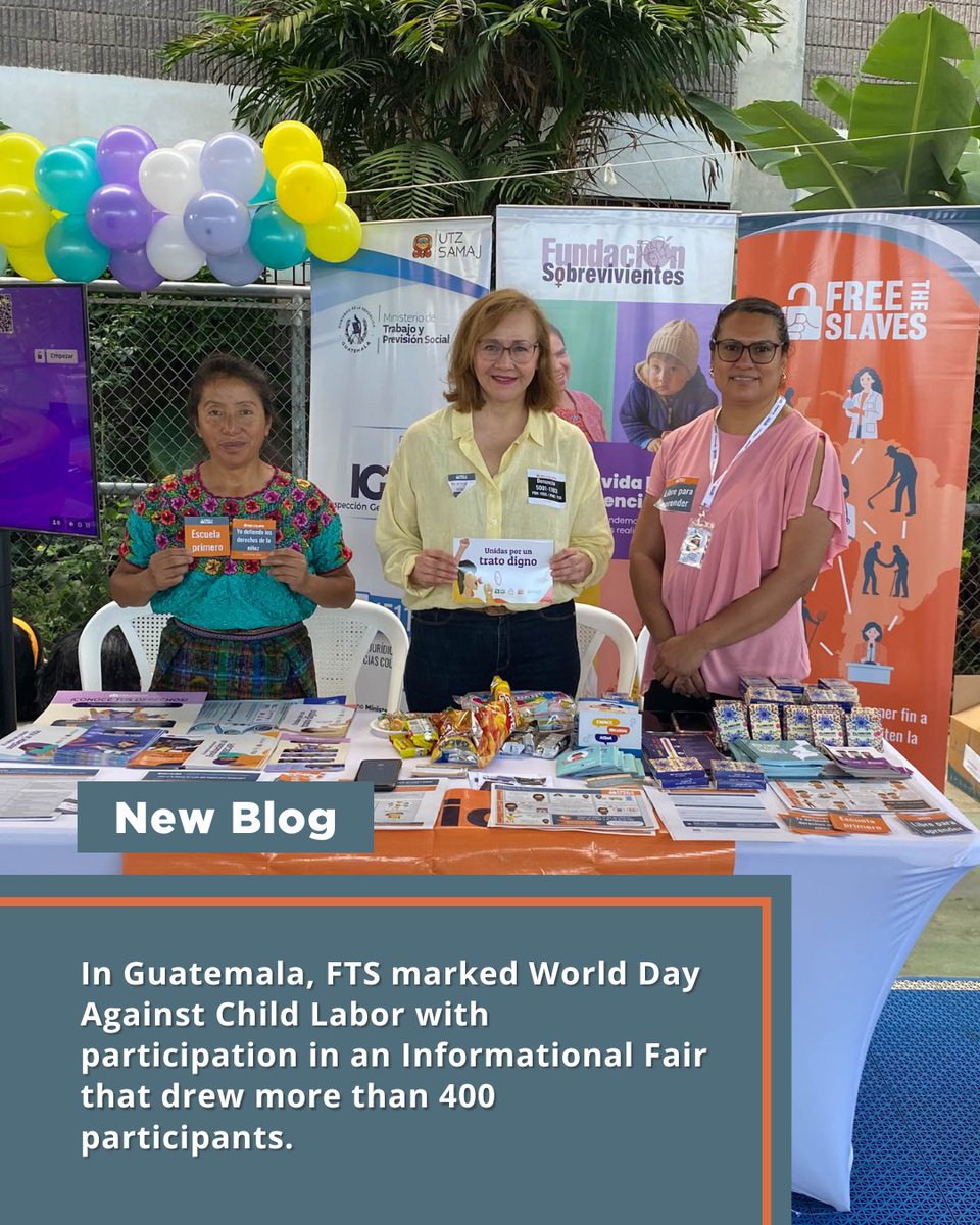 FreetheSlaves's tweet photo. On June 17, joined more than 400 students, teachers, families, and government officials gathered in Guatemala City for a national Informational Fair on child labor organized by the Ministry of Labor and Social Welfare. 

Read the full account on our blog.
https://t.co/1muqZFzC2Z https://t.co/6g5u4Tkb2Y