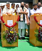 chandrabhaskar's tweet photo. Today in Munirabad...Karnataka

The Tungabhadra Dam entered a new era with 33 crest gates replaced with new ones. 
The historic meeting of  Chief Ministers of three southern states Karnataka, Telangana and Andhra with the Jal Shakti (Central) Minister, C R Patil chairing the event is viewed as a watershed moment.
The fact that Telangana, though entitled to 15.9 TMC under RDS, but getting hardly 5–6 TMC, is acknowledged.  CM Revanth Reddy made it clear — we need a permanent solution, not politics.
"Just as the Mysore kings once came forward for farmers, transcending conflicts… today we too must move forward together.” This is the first step towards a lasting resolution under the leadership of Union Minister  Patil, he stressed. 
For the farmers of Gadwal, Alampur, Palamuru and beyond — a new hope has dawned. Farmers’ welfare above everything.
#TungabhadraDam #RevanthReddy #WaterJustice