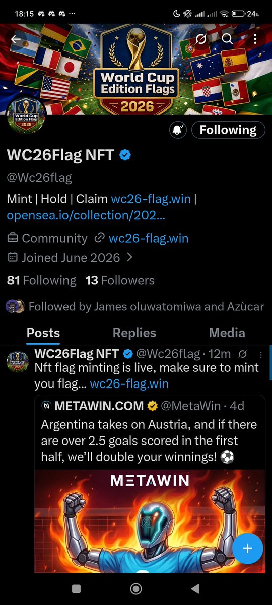 duben6487's tweet photo. @Azucar_NFTs @Wc26flag Done
@Elohim_seeker @GideonBamidele2 @scott_shey052 https://t.co/N20p1b1SgR