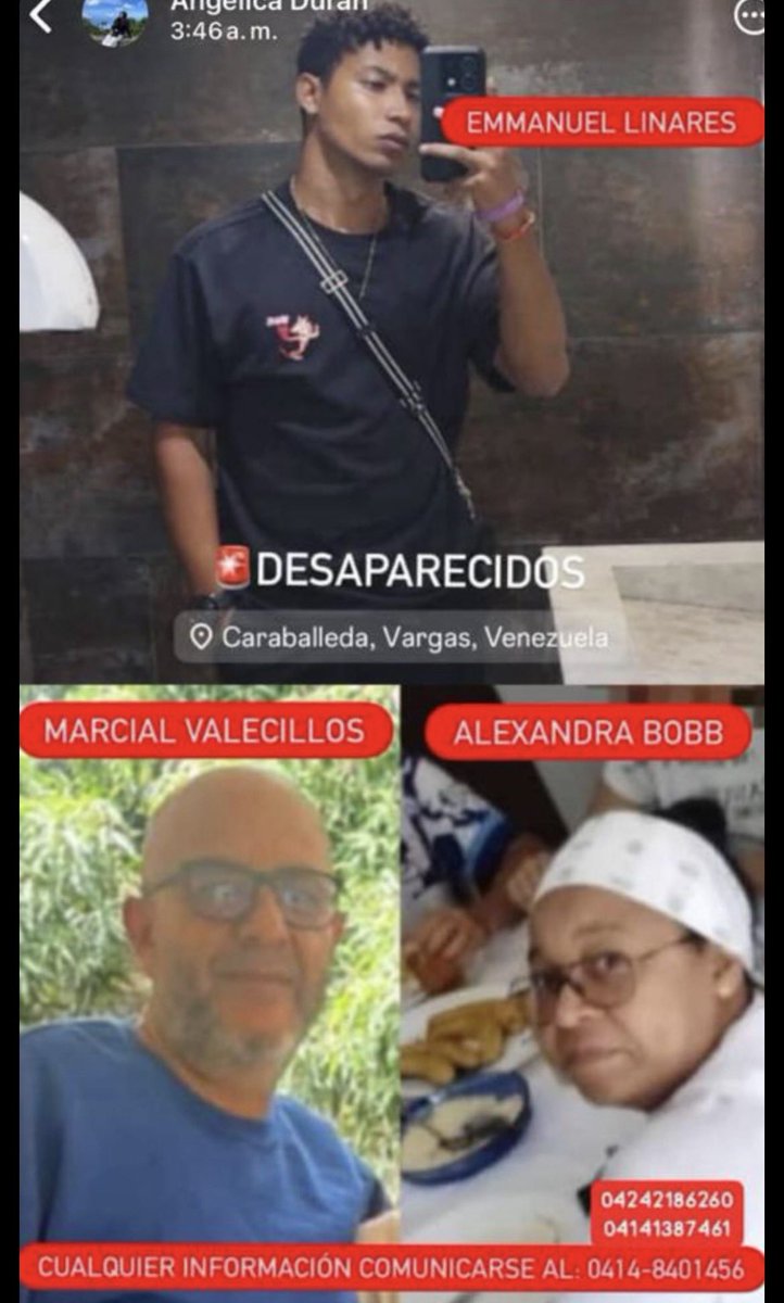 ccveneco's tweet photo. DIFUNDAN. DESAPARECIDOS EN CARABALLEDA, LA GUAIRA 🐰 https://t.co/cO9Dg83XL0