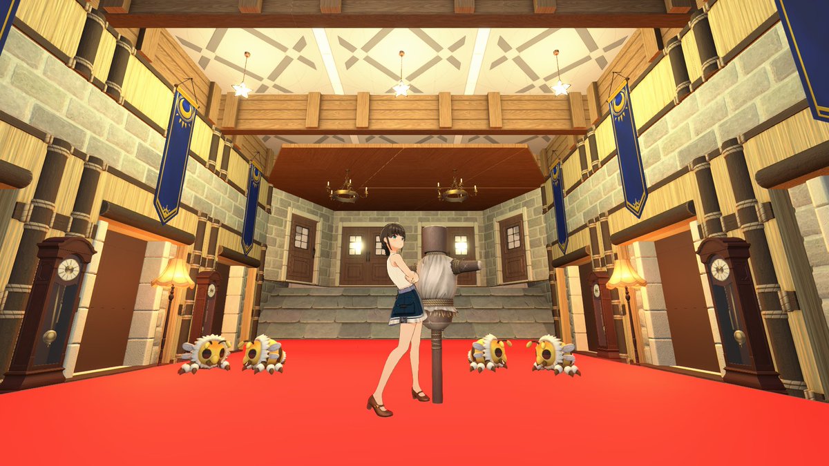 yuzu35897780502's tweet photo. #ホロアース
自分のマイルーム変遷　３

建築に慣れてきて徐々に大きなモチーフ建築をするようになる
ビビデバ建築にCometさんが来てくれて嬉しかった

稚羽矢さんのモコちゃんが可愛かったのでドット絵にしてみる
元絵があるとはいえドット絵を描く楽しさを知る https://t.co/L0PP4fZlhB
