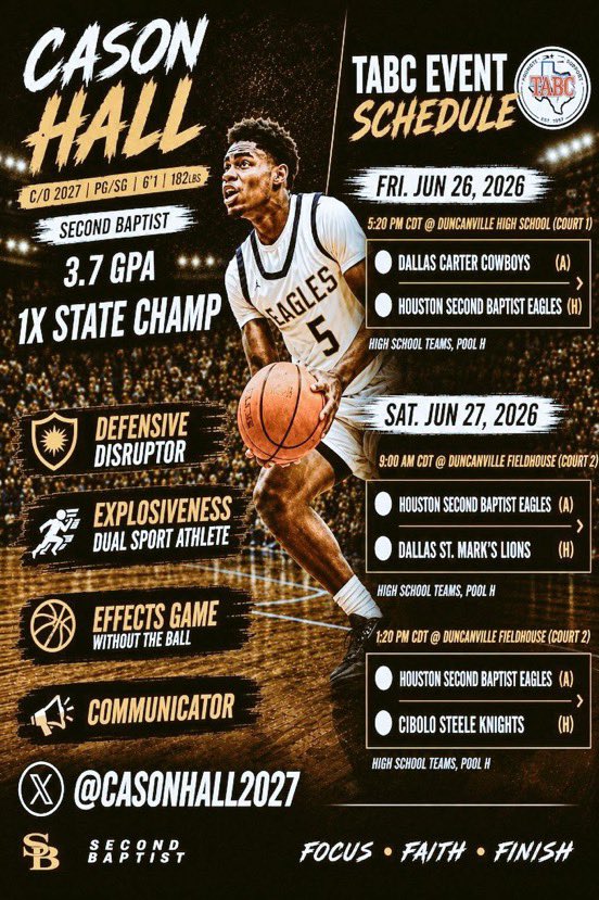 KevinOneEye's tweet photo. Big Time Matchups: Shut down disruptor. @casonhall2027  Physical, athletic defensive specimen with high percentage stroke from 3. 3 level scorers, that ignites team with thunderous dunks. @SBS_Athletics #oneeyedscout https://t.co/pAU1pXXK6w