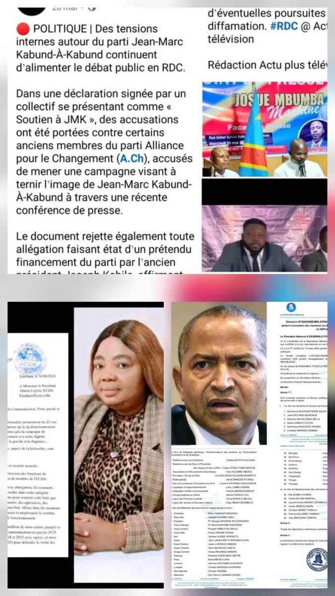 KankuSipamba's tweet photo. TOZA BA ZOBA TE : KABUND, FAYULU et KATUMBI n’arrivent pas à gérer leurs partis mais rêvent diriger la RDCongo 

Les discours peuvent tromper pendant un temps. Les faits, eux, finissent toujours par parler plus fort. Aujourd’hui, les Congolais regardent les faits. Et les faits sont impitoyables.
Depuis un moment, Moïse Katumbi, Jean-Marc Kabund et Martin Fayulu se présentent comme des alternatives au pouvoir. Ils distribuent les leçons de gouvernance, se posent en défenseurs de la démocratie et prétendent détenir les solutions aux problèmes du pays. Mais lorsqu’on observe ce qui se passe dans leurs propres formations politiques, le constat est accablant.

Comment prétendre administrer la RDC quand on peine déjà à maintenir l’ordre, la cohésion et la confiance au sein de son propre parti ?

Chez Jean-Marc Kabund, les départs se multiplient. Fal MAMBA, Josué MBUMA et tant d’autres cadres s’en vont, les militants se découragent face aux frustrations personnelles de Jean Marc KABUND contre le chef de l’État Félix TSHISEKEDI, sa complicité avec Joseph KABILA patron de l’AFC/M23 et son attitude Tribal dans le partage de poste au sein du parti. Un parti censé incarner l’espoir du changement se retrouve lui-même prisonnier de ses propres turbulences.
Un parti censé incarner l’espoir du changement se retrouve lui-même prisonnier de ses propres turbulences.

Du côté de l’ECiDé de Martin Fayulu, les démissions répétées traduisent également un profond malaise. La sortie remarquée de Chantal MOBONI n’est pas un simple incident. Traité durement parce qu’elle est Luba, révèle un climat de frustration et de désillusion que plusieurs cadres dénoncent depuis longtemps.

TOZA BA ZOBA TE !
Un dirigeant se juge d’abord sur ce qu’il construit autour de lui. Si une équipe se vide continuellement de ses forces vives, si les cadres s’éloignent les uns après les autres, si les conflits internes deviennent la norme, alors il est légitime de s’interroger sur la capacité réelle de ceux qui prétendent vouloir conduire toute une nation.

Mais le plus étonnant reste leur obsession à accuser le chef de l’État Félix TSHISEKEDI de ce qu’ils peinent eux-mêmes à corriger chez eux.
Pendant des années, Félix Tshisekedi a été accusé à tort de tribalisme, Pourtant, lorsqu’on examine certaines réalités internes de l’opposition, une autre image apparaît.
Comment expliquer que  sur la liste des personnes nommées au sein du parti Ensemble pour la république de Moïse KATUMBI on retrouve près de 80 % de membres issus d’un même espace linguistique, parmi lesquels figurent même certains qui ont appelé à la prise des armes pour séparer le pays.
Le paradoxe est saisissant : ceux qui se présentent comme les procureurs du tribalisme deviennent parfois les premiers accusés par les faits.

TOZA BA ZOBA TE !
À chaque occasion, Moïse KATUMBI parle d’unité nationale mais lui-même privilégie des logiques de proximité politique, régionale ou linguistique.

Le patriotisme ne se proclame pas devant les caméras. Il se démontre dans les choix que l’on fait lorsque vient le moment de partager les responsabilités et de promouvoir les compétences.

Le peuple congolais a compris que ceux qui n’arrivent pas à rassembler quelques centaines de cadres derrière une vision commune auront beaucoup de mal à rassembler plus de cent millions de Congolais autour d’un projet national, comme le fait le Chef de l’État Félix TSHISEKEDI.

Notez que le Congo a besoin de bâtisseurs, pas de donneurs de leçons permanents. Il a besoin d’hommes et de femmes capables de créer l’unité, pas de responsables politiques dont les propres organisations deviennent des terrains de divisions et de départs incessants.

TOZA BA ZOBA TE.