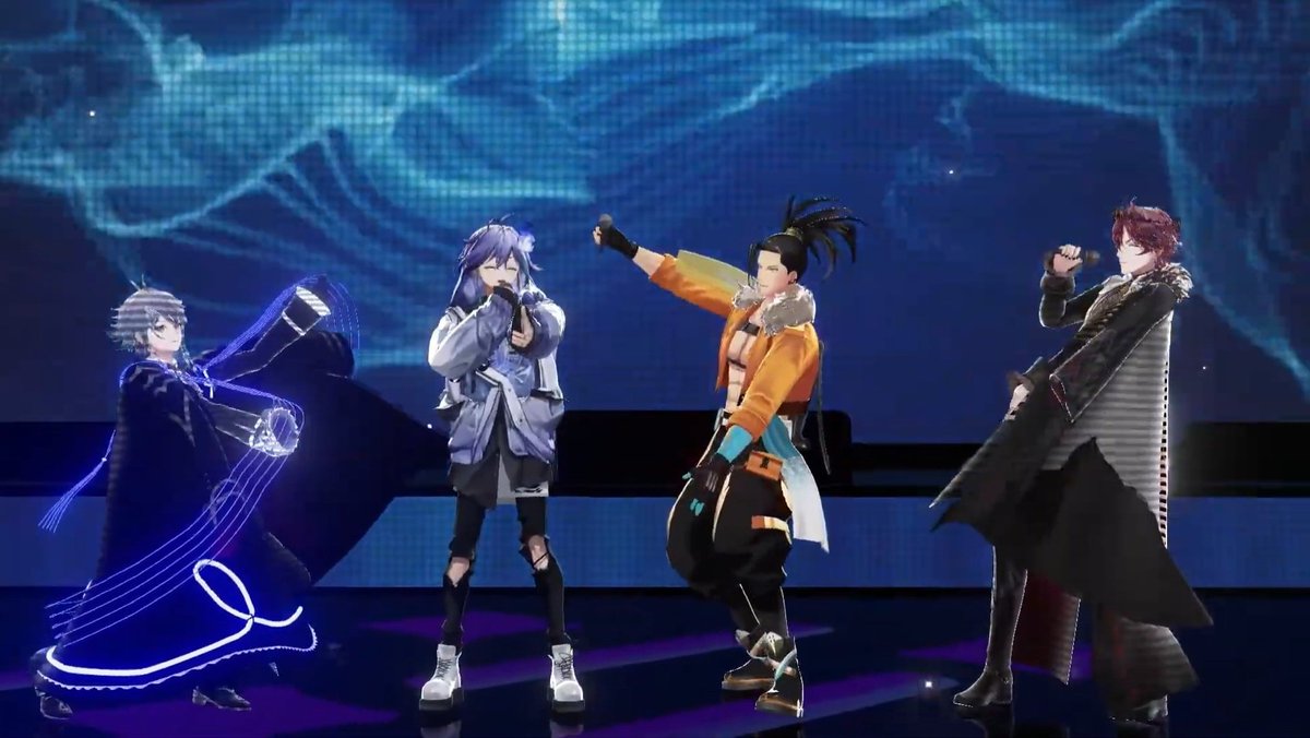 grabityforces's tweet photo. Banchou dusted away his partially broken mocap suit just so he could participate in Rio's grad live 🥹 look how happy he is to sing with his oshi one last time 😭 https://t.co/gzEsSQ8nrG