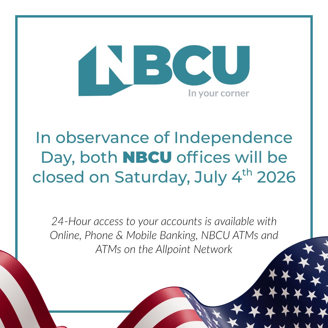 NBCU4U's tweet photo. 24-Hour access to your accounts is available with Online, Phone &amp; Mobile Banking, NBCU ATMs and ATMs on the Allpoint Network. #nbcu #InYourCorner https://t.co/m06YsTp3Hw