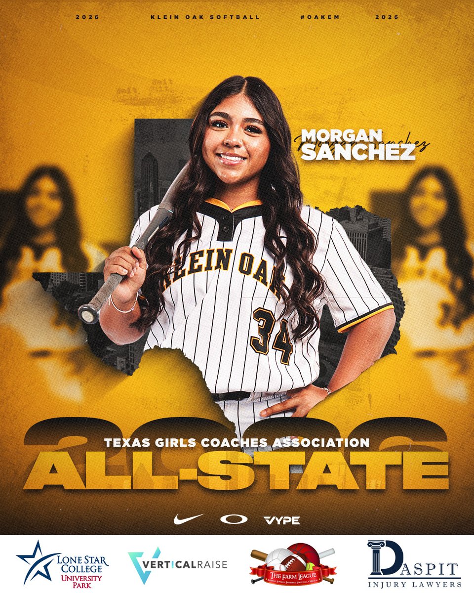 kohs_softball's tweet photo. Congratulations to our very own Morgan Sanchez for being selected to the TGCA All-State Team. We are very proud of you! #oakem #hardworkgetsrecognized https://t.co/heQf6Dqki8