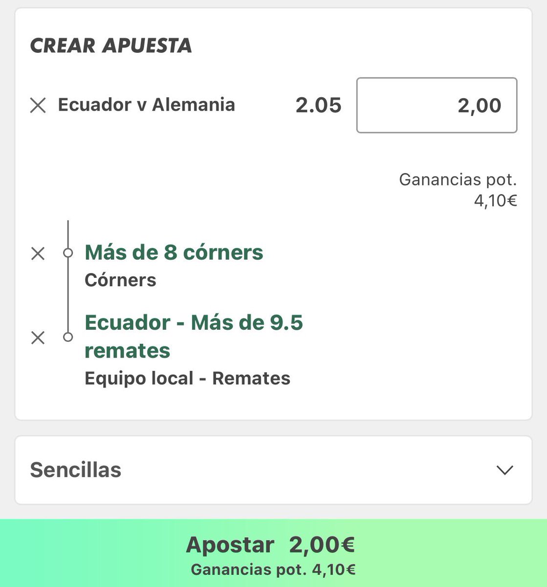 StatixBets's tweet photo. Vamos con este stake 2 para hoy.
Un ecuador que se juega la vida contra una Alemania ya clasificada 📈💰

Buscamos una cuota 2.05 con +9.5 remates para la Tri-Color y +8 córners en el partido 📊🫡

El porqué de este pick 👇👇

https://t.co/AnXygiwRKG

#mundialdefútbol2026 🔞 https://t.co/fP3DRqlGNQ
