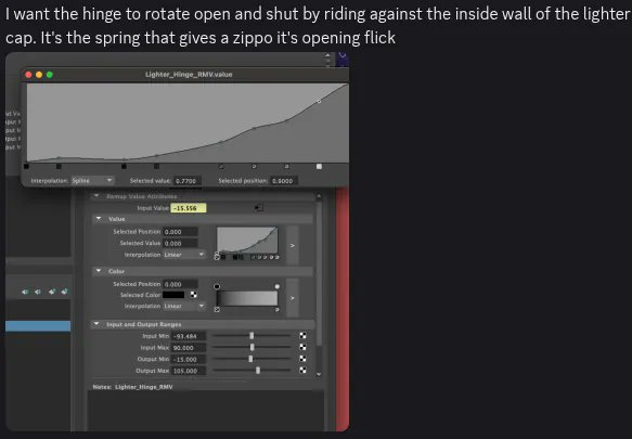 HotelEspir's tweet photo. Breakdown of the Zippo lighter animation. By expressing it mathematically, we can get that signature Zippo flick

#indiegamedev #gamedev #3Danimation #HotelEspir

@HotelEspir @HorrorDev https://t.co/W0Wjgleg5q