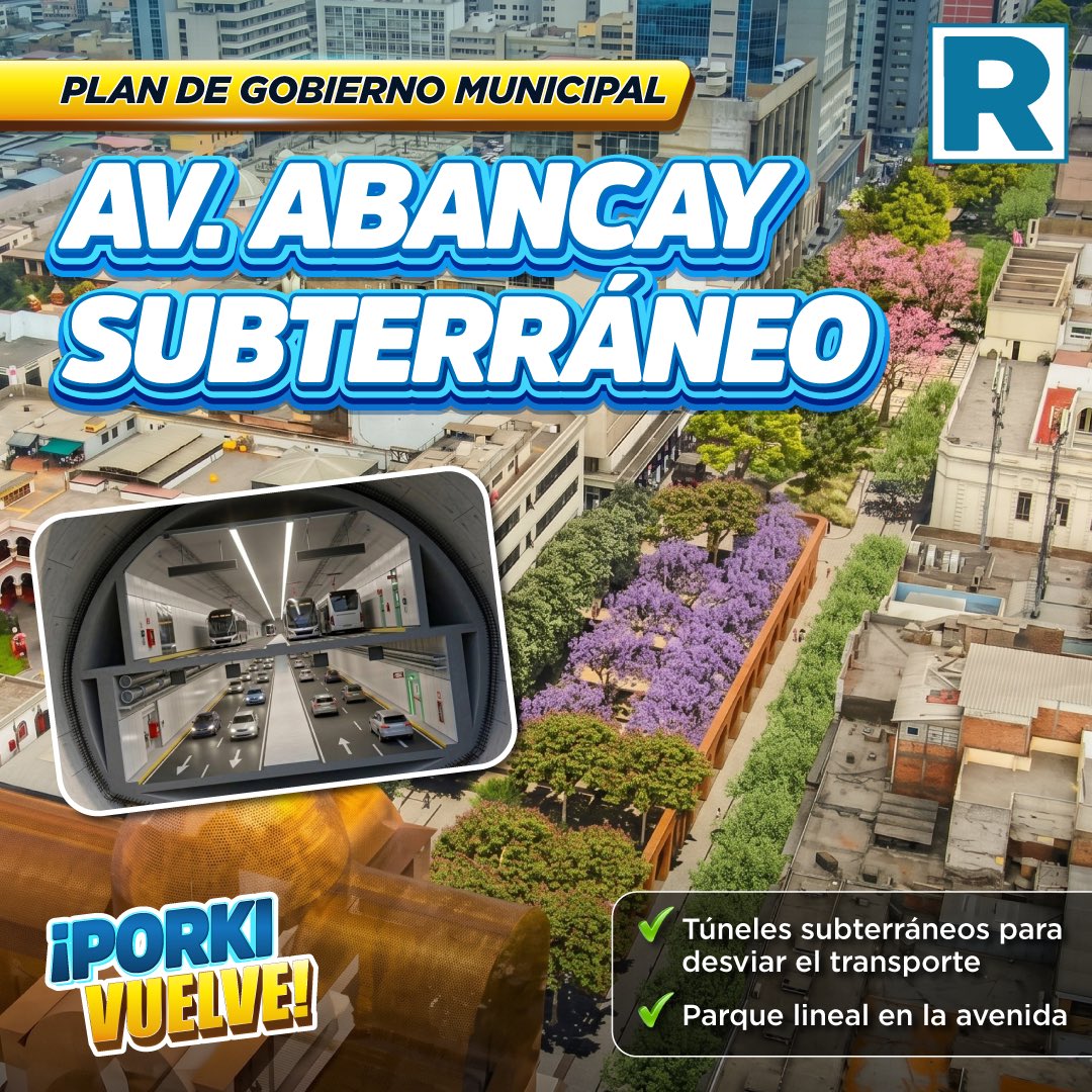 drluisrubio's tweet photo. ¡𝐌𝐄𝐆𝐀𝐎𝐁𝐑𝐀𝐒 𝐏𝐀𝐑𝐀 𝐓𝐑𝐀𝐍𝐒𝐅𝐎𝐑𝐌𝐀𝐑 𝐄𝐋 𝐂𝐄𝐍𝐓𝐑𝐎 𝐇𝐈𝐒𝐓𝐎́𝐑𝐈𝐂𝐎❗ 💪
Ejecutaremos la nueva Av. Abancay que será totalmente subterránea, para liberar el tránsito en superficie, reducir la congestión y devolverle espacios públicos de calidad a los vecinos. https://t.co/Yj5uVsmUM7