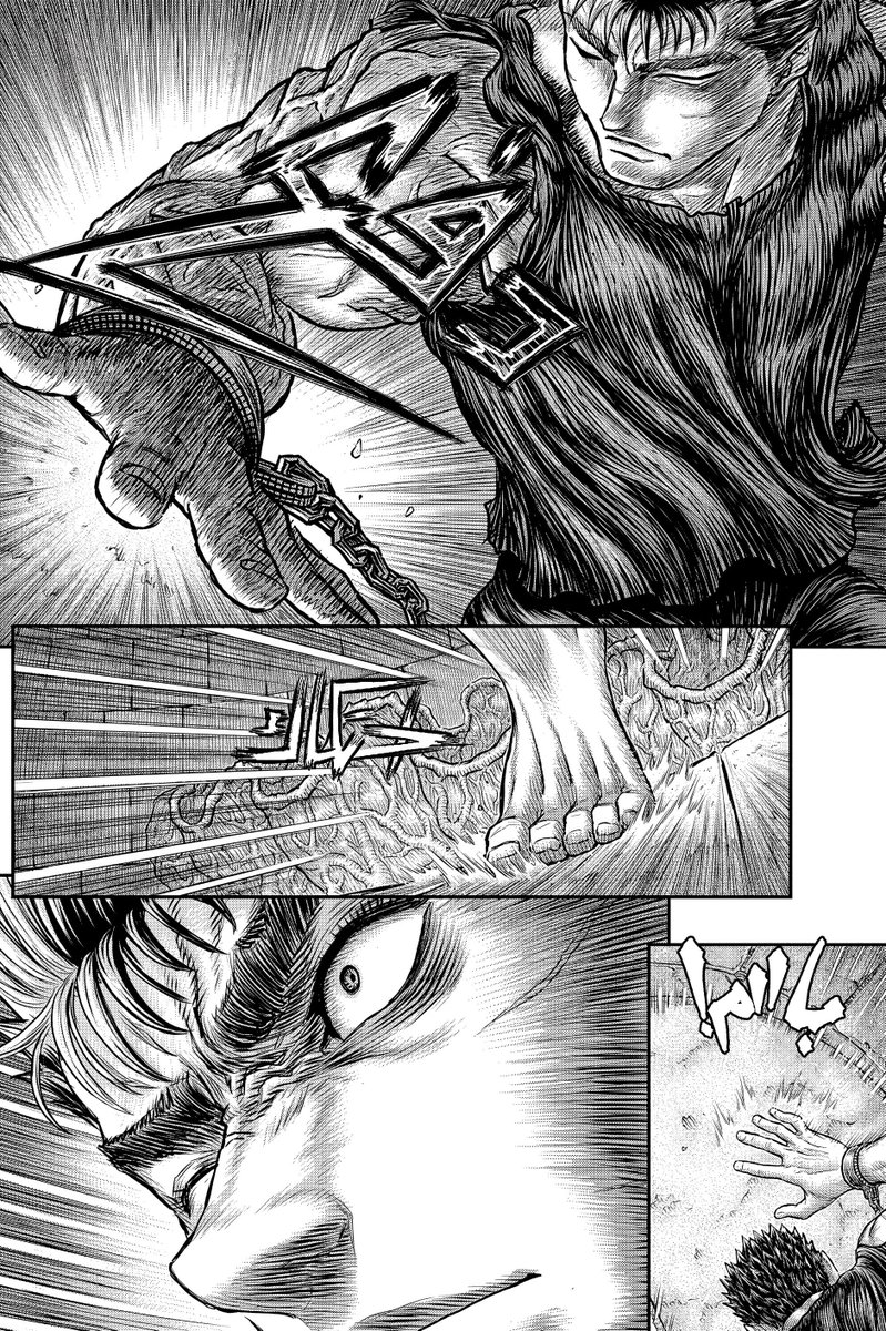 MiuraBerserk's tweet photo. #Berserk385 

معلومة؛ الكوشان احتاجوا لقوّة رجلين ضخام وبالكاد فتحوا باب الضريح، غاتس بيد واحدة استطاع فتحه بسهولة، لأي مدى تطورت قوته بعد النهوض ؟ غاتس قبل الضريح شيء وبعده شيء آخر  🥶🔥 https://t.co/LcgC3nFcLg