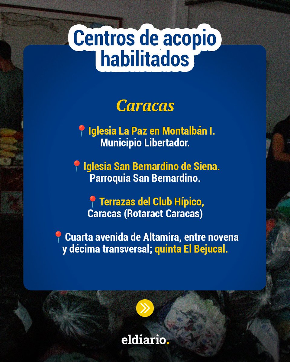 Daily_MPunch's tweet photo. Centros de Acopio Habilitados por el terremoto en Venezuela.
Espero que todos se encuentren bien en este momento. (1/2) https://t.co/Vj81HhuTqB