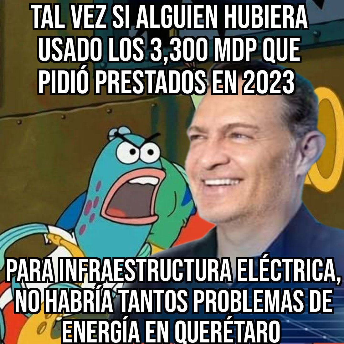 CarlRodSa's tweet photo. Que Felifer le reclame a Kuri por no usar los miles de millones de pesos con los que endeudó a Querétaro por varios años, porque según Kuri iba a invertir en infraestructura eléctrica y en subestaciones de energía para que en Querétaro no faltara electricidad ni hubiera apagones. https://t.co/lC7XDRWXzf