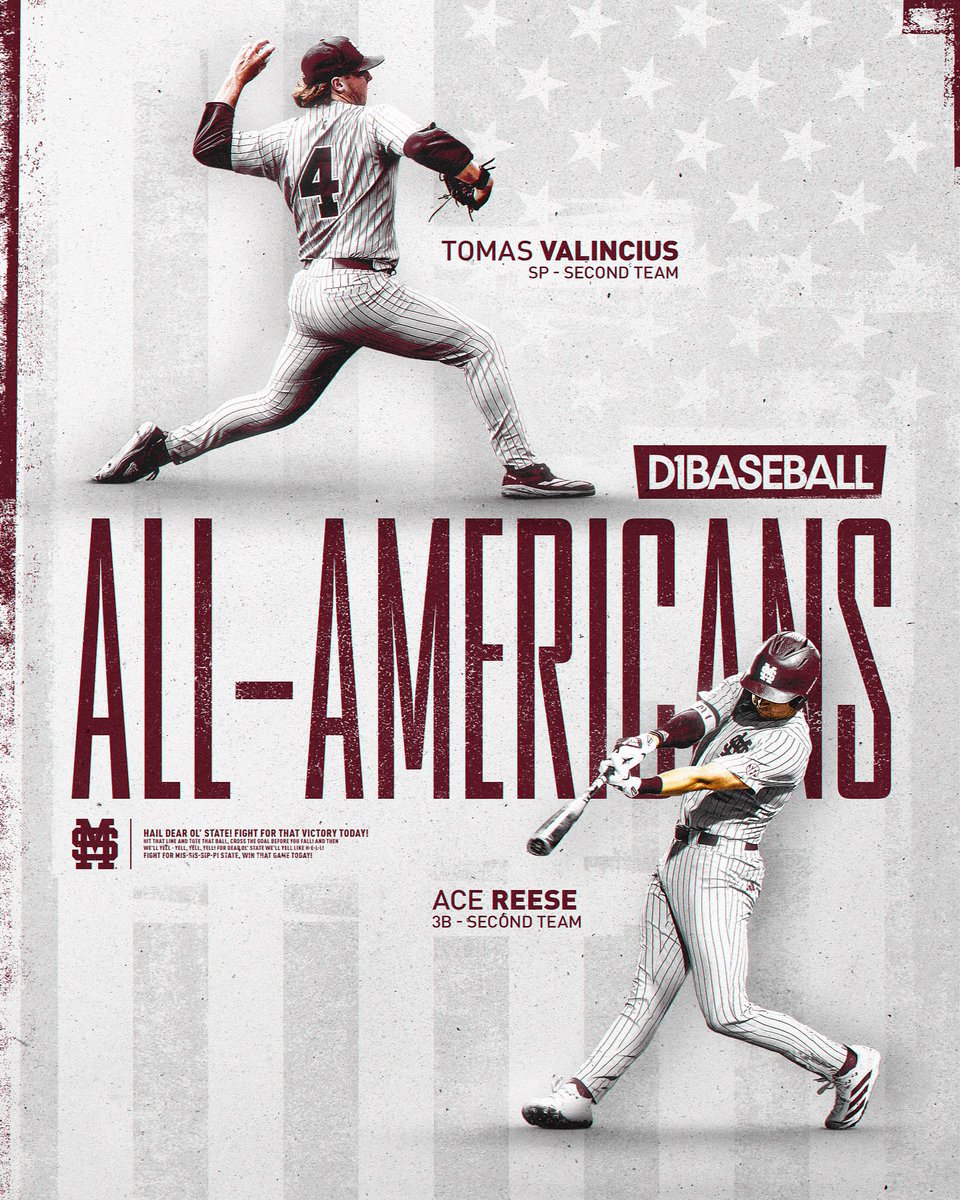HailStateBB's tweet photo. Ace. Tico. D1Baseball All-Americans. https://t.co/sZ4KnTxX9U