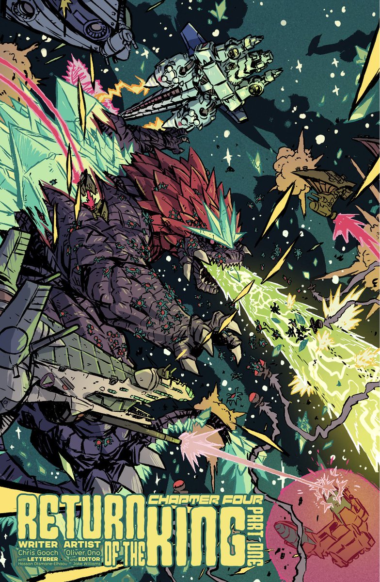IDWPublishing's tweet photo. If you haven't read Starship Godzilla, you are missing out!

For those who love  #CowboyBebop, #kaiju madness, &amp; the idea of racing through the stars.

#StarshipGodzilla [#KaiSeiEra]: First Wars by @chrisgooch44 and @oliverono is at bookstores.

#Godzilla @godzilla_toho https://t.co/9UqjYlp7EM