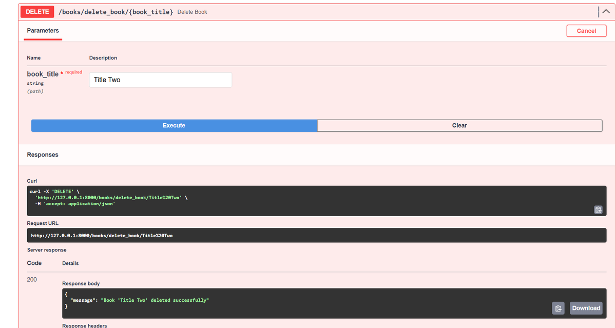 mrcool_engineer's tweet photo. #LSPPDay25
โก FastAPI
Explored POST, PUT, and DELETE requests in FastAPI, learning how to create, update, and remove data through APIs.
@lftechnology
#60daysoflearning2026 #LearningWithLeapfrog #FastAPI #Python https://t.co/GOnZoLQHZl