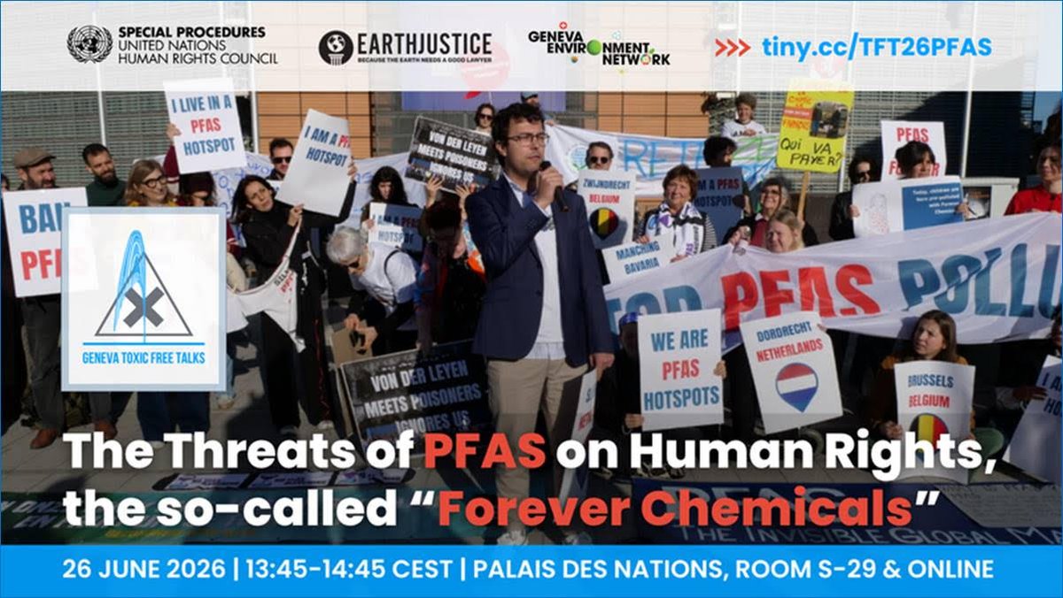 SRtoxics's tweet photo. #PFAS #HRC62: On 26 June 2026, @SRToxics will speak at an event during the Geneva #ToxicFreeTalks on how forever chemicals compromise #HumanRights. The discussion will examine the threats PFAS poses, &amp; legal responses to protect those rights. 

See here: https://t.co/ppYyIHOc6z https://t.co/zzWMQUoe4V