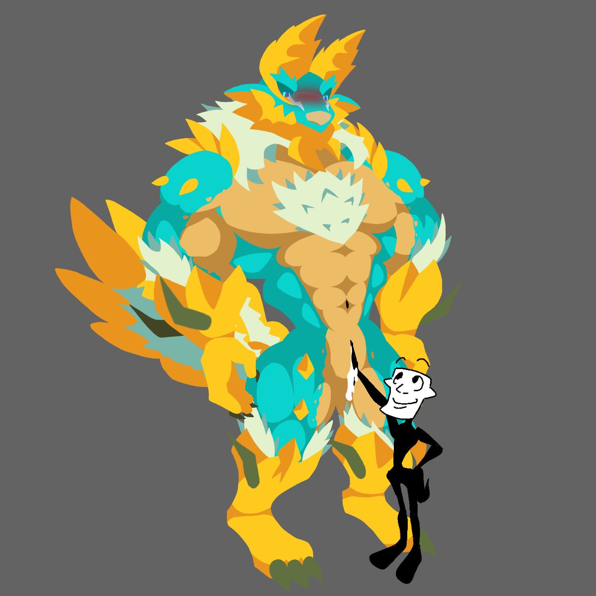 Fs04_114514's tweet photo. Looks like Zinogre's rider wants to ride on his big "stick"~#Zinogre https://t.co/ksE0OROOyp