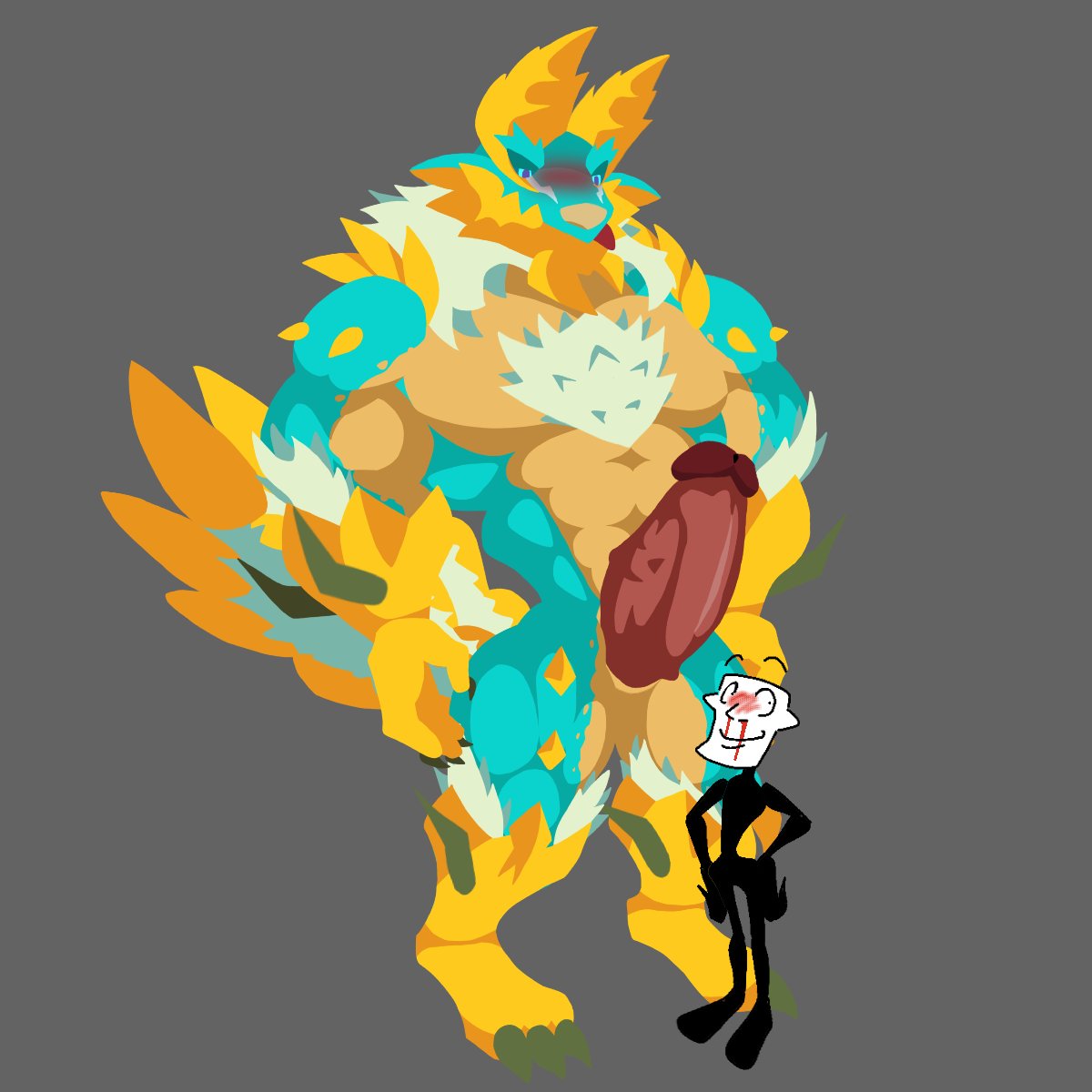Fs04_114514's tweet photo. Looks like Zinogre's rider wants to ride on his big "stick"~#Zinogre https://t.co/ksE0OROOyp