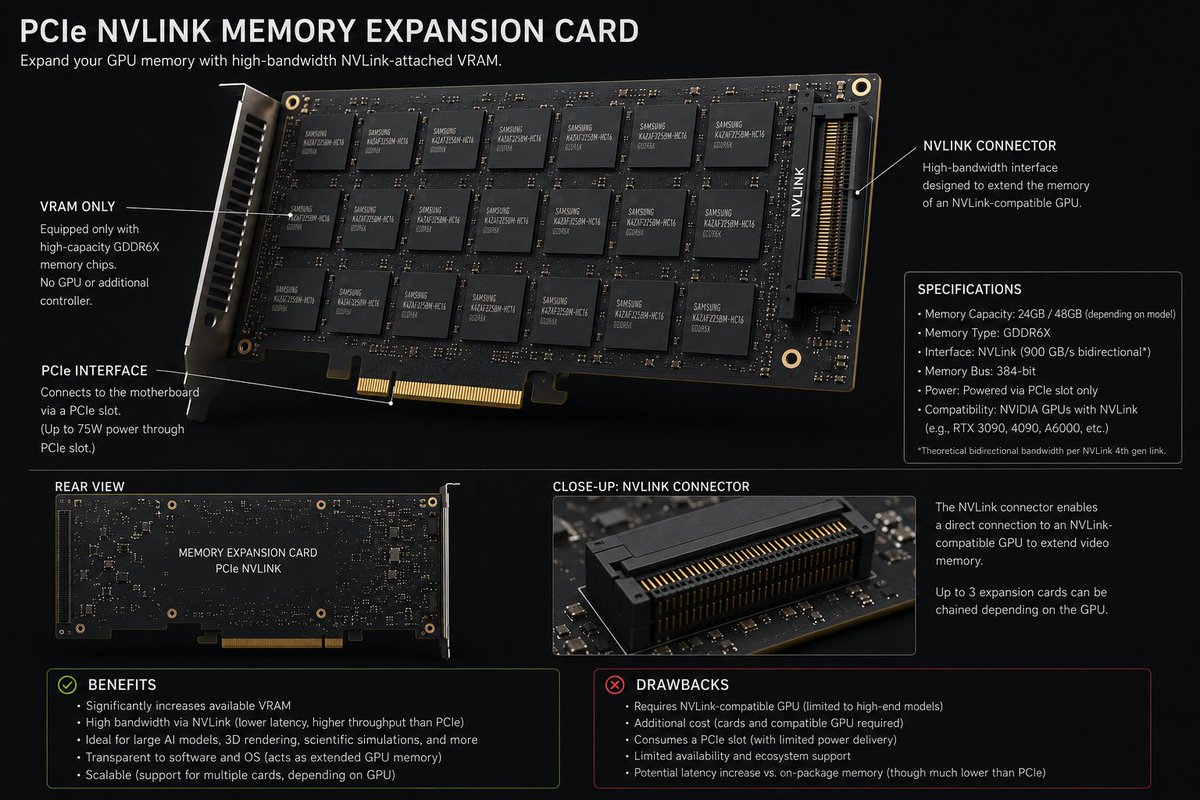 cafournel's tweet photo. Vram expansion card. Need ! #ai #localllm #llama https://t.co/VxsbpJioH0