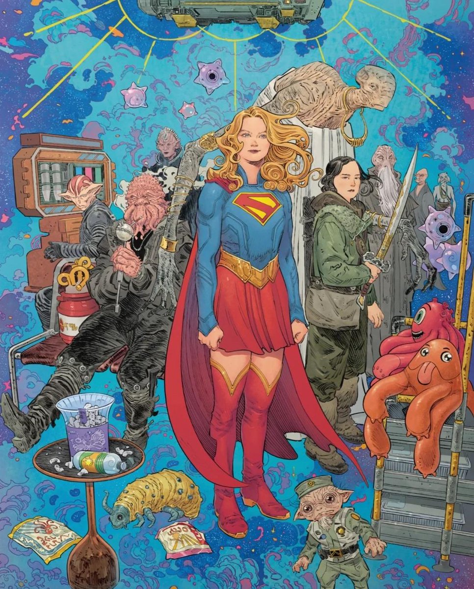 supermancurated's tweet photo. Supergirl promo art by Bilquis Evely https://t.co/wLuIroQhPO
