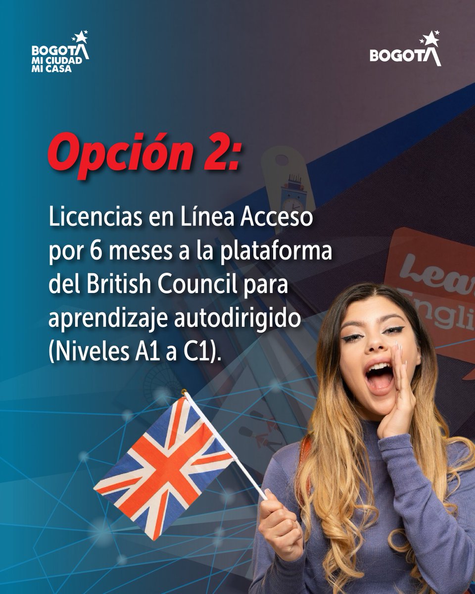 cobritish's tweet photo. 🚀 ¡Tu futuro profesional habla inglés! Conoce la Convocatoria Talento Capital Formación 9

¡Jóvenes de Bogotá, cumplir la meta de aprender inglés en 2026 es posible! 🌟 La Agencia Atenea y el British Council se unen para ofrecerte una oportunidad única: acceder a una beca para estudiar inglés y llevar tus habilidades al siguiente nivel. ¡No dejes pasar esta oportunidad!

👉 Desliza el carrusel para conocer las dos modalidades de estudio y elegir la que mejor se adapte a tu ritmo:

✔️Opción 1: English Without Borders con clases virtuales sincrónicas (hasta 100 horas) enfocadas en entornos laborales y clubes conversacionales. ¡Ideal para interactuar y practicar! 🗣️💻

✔️Opción 2: Licencias de acceso por 6 meses a la plataforma del British Council para un aprendizaje autodirigido (Niveles A1 a C1). ¡Estudia a tu propio ritmo! 🕒📱

Ingresa ahora mismo a https://t.co/897LzfPQq6

No te pierdas esta increíble oportunidad ¡El inglés te abre las puertas del mundo!