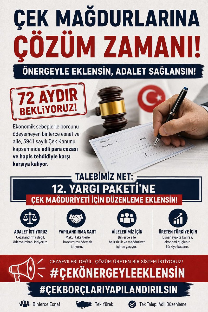 Asiye_bykcn's tweet photo. @Bugraesr2019 @cuneytyuksel_ @YucelOgurlu @balikesiruni Binlerce esnafın ve ailesinin gözü TBMM’dedir. Çek mağduriyetine yönelik yapılandırma düzenlemesi artık ertelenmemelidir.

#ÇekÖnergeyleEklensin https://t.co/Dnbb9yVoab