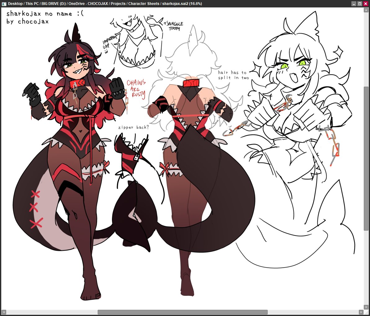 chocojax's tweet photo. i designed a spunky sharkgirl!! what do you guys think of her? https://t.co/g1Cwi3XJHC