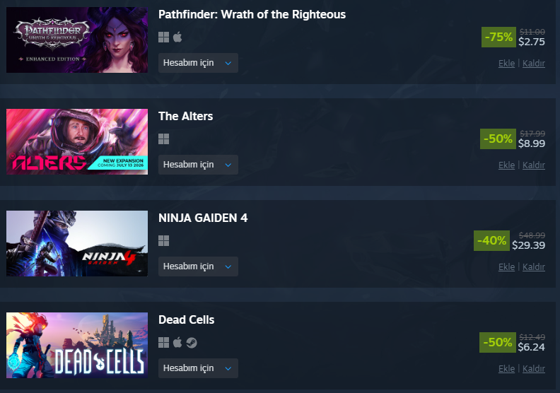 ZeroGamegg's tweet photo. Steam Yaz İndiriminden Alınacak Oyunlar

Kendi değerli gördüklerimi paylaşayım oyun arayan varsa bakabilir afied. 

Özellikle Ninja Gaiden 4 kesinlikle oynanması gereken oyunlardan.

Sizin de var ise öneriniz alırım. https://t.co/RPGbBMDe0d