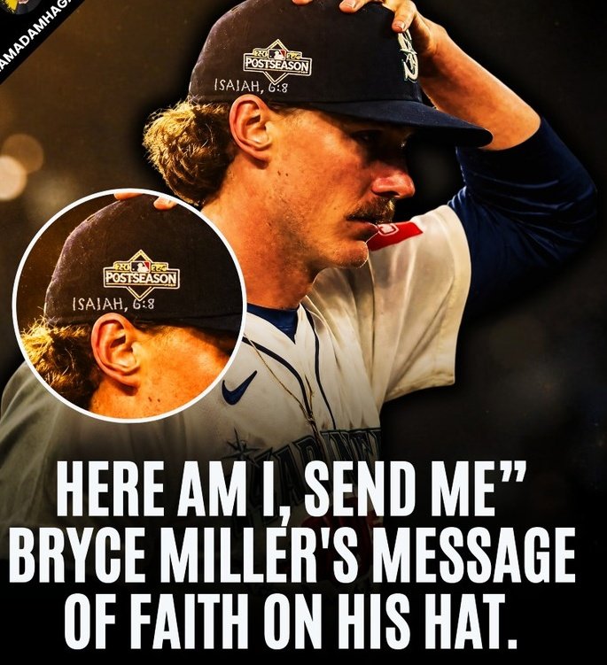 utdMaggie's tweet photo. Bryce Millers hat with Isaiah 6:8 scripture!! https://t.co/Bv1NLL57Gl