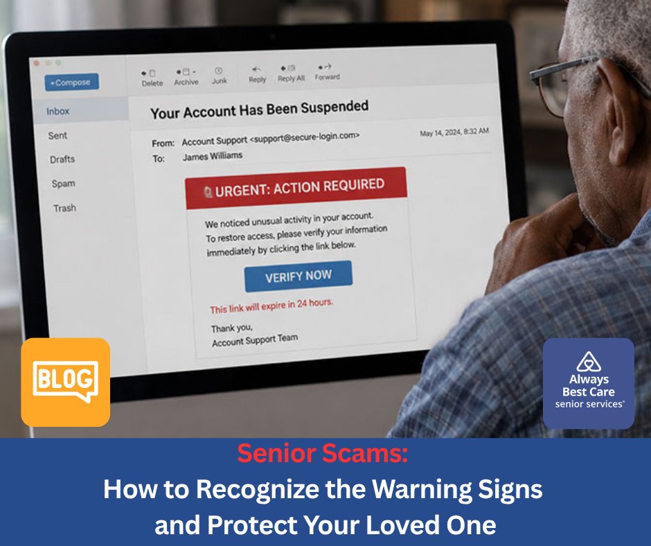 ABC_Bhm's tweet photo. 🚨 Scams targeting older adults in Birmingham are on the rise! Read this blog to learn how to protect your loved ones: 👀 https://t.co/54wJvHGpHV

💙 #Blog #ScamAwareness #ProtectSeniors #SeniorCare #SeniorSafety #SeniorProtection #AlwaysBestCare #SeniorServices https://t.co/3mWWzg5zXG