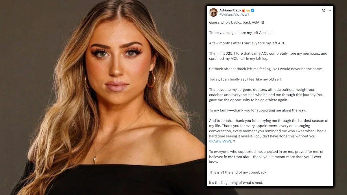 WrestleTalk_TV's tweet photo. WWE NXT star Adriana Rizzo announces she is cleared to return! 🙌👏 https://t.co/tiSASLWJTn
