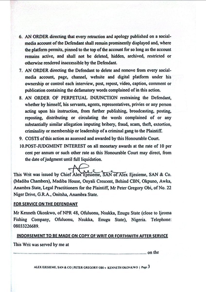 realObasi's tweet photo. NDC presidential candidate, Mr Peter Obi has sued Kenneth Okonkwo for #8 billion for alleged defamation. https://t.co/hUd3bcGype