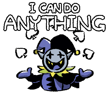 CapnVonDuke's tweet photo. If Deltarune Chapter 1 and 5 are supposed to parallel eachother does this mean... Jevil is trans? 🏳️‍⚧️ https://t.co/c0sd21ZkiQ