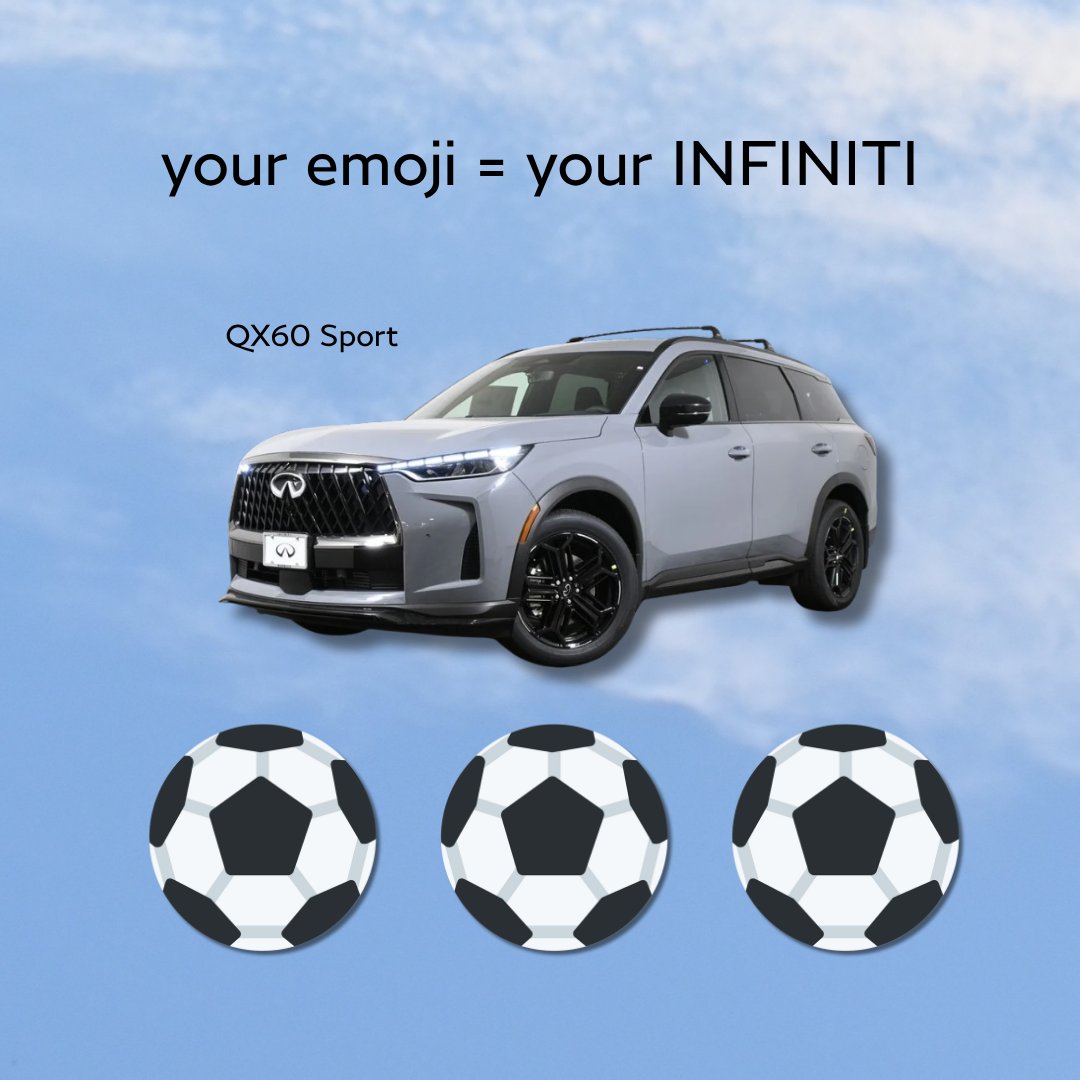 INFINITIWarwick's tweet photo. Your emoji = your INFINITI! 🌊⚽🎉🍸 What did you get? #INFINITI #INFINITIOfWarwick https://t.co/ZEW4DgTWz7