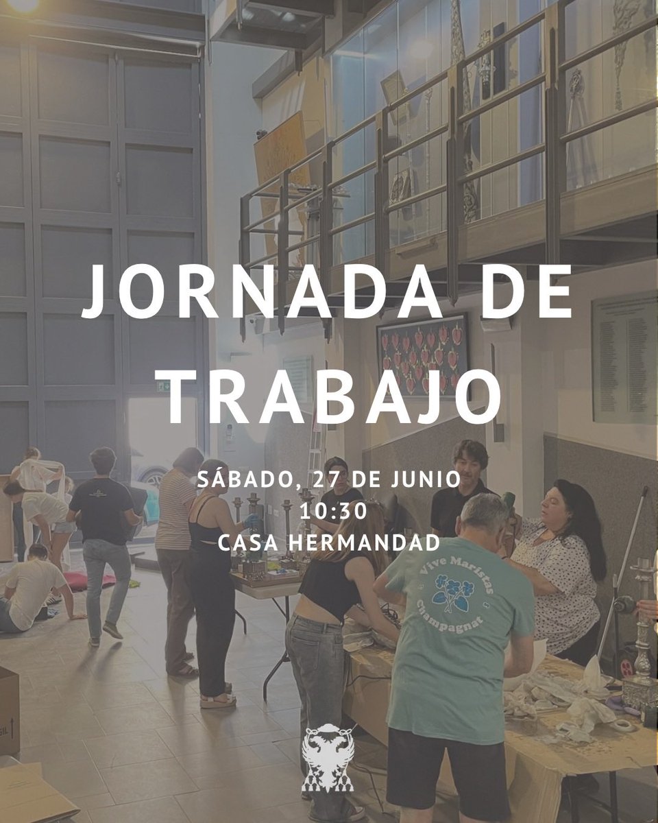 AmoryCaridad's tweet photo. 🛠️ JORNADA DE TRABAJO

Este sábado, 27 de junio, a las 10:30, el equipo de albacería nos convoca a todos a una jornada de trabajo en la Casa Hermandad para comenzar a preparar el triduo de la Virgen.

❤️‍🔥 ¡Ven a vivir tu hermandad!

#CofradíasMLG https://t.co/lzbgZULRTP